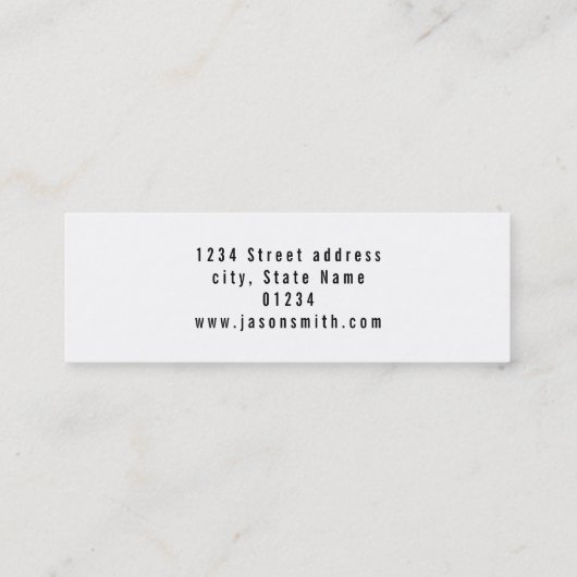 Kleine skinny piano muziek mini visitekaartje (Achterkant)