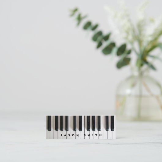 Kleine skinny piano muziek mini visitekaartje (Staand voorkant)