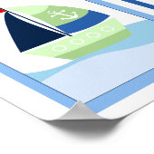Kleine Skipper Zeilboot Set van 3 Kunst Prints (Hoek)