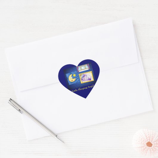 Kleine Slaapende Engel-hartStickers Hart Sticker (Envelop)