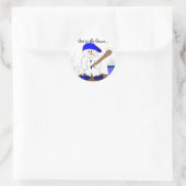 Kleine Slagman Sneeuwman Ronde Sticker (Tas)