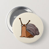Kleine slakkenButton - Uw kleur - Tekst Ronde Button 7,6 Cm (Voorkant /achterkant)