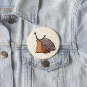 Kleine slakkenButton - Uw kleur - Tekst Ronde Button 7,6 Cm (In situ)
