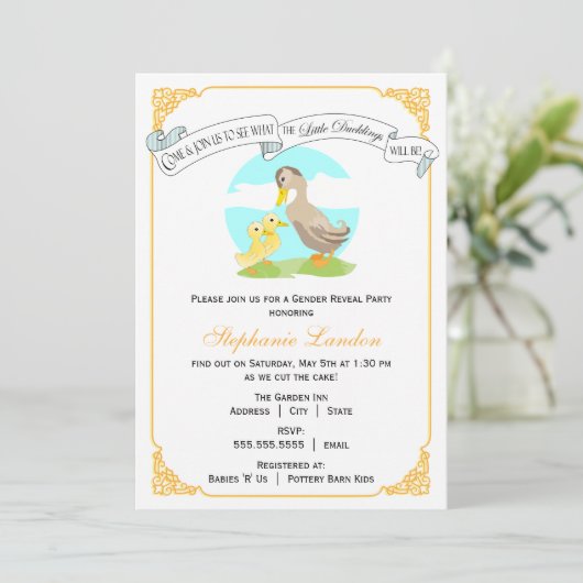 Kleine slangen | Baby shower met tweeslachtig gesl Kaart (Staand voorkant)