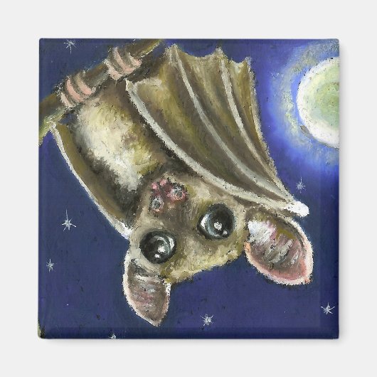 Kleine slaperige vleermuis magneet (Voorkant)
