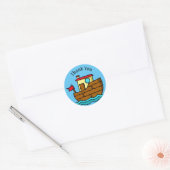 Kleine sleepboot bedankt ronde sticker (Envelop)