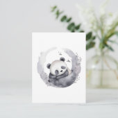 Kleine Sleepy Waterverf Baby Panda Beer Briefkaart (Staand voorkant)
