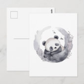 Kleine Sleepy Waterverf Baby Panda Beer Briefkaart (Voorkant / Achterkant)