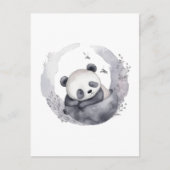 Kleine Sleepy Waterverf Baby Panda Beer Briefkaart (Voorkant)