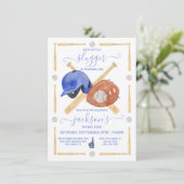 Kleine sloeber honkbal verjaardagsfeestje kaart (Staand voorkant)