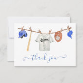 Kleine sloeber honkbal waslijn dank u nota (Voorkant)