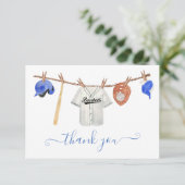 Kleine sloeber honkbal waslijn dank u nota (Staand voorkant)