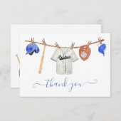 Kleine sloeber honkbal waslijn dank u nota (Voorkant / Achterkant)