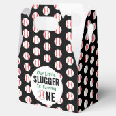 Kleine Slugger Baseball 1e verjaardag Favor Box Bedankdoosjes (Geopend)