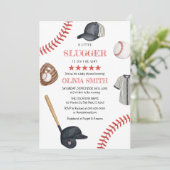 Kleine Slugger Baseball Kleding Baby shower Kaart (Staand voorkant)