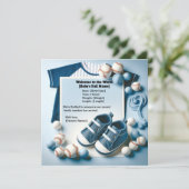 Kleine Slugger geboorte aankondiging (Staand voorkant)