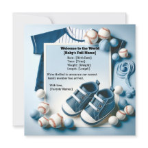 Kleine Slugger geboorte aankondiging