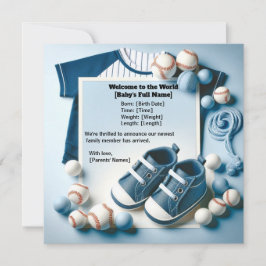 Kleine Slugger geboorte aankondiging