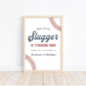 Kleine Slugger Honkbal Jongens 1e Verjaardagsfeest Poster