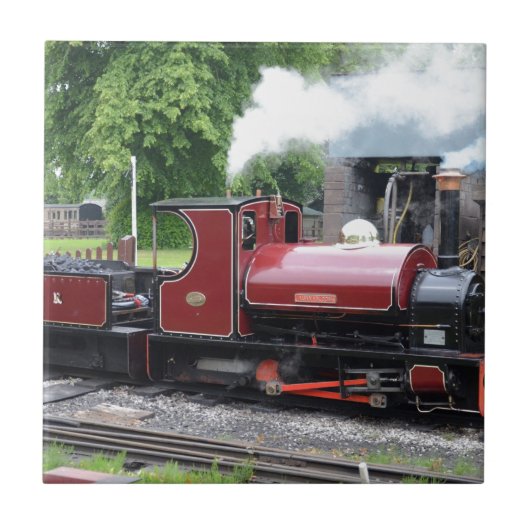 Kleine smalspoorlocomotief tegeltje (Voorkant)