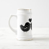 Kleine snaken zogende vogels valentijn bier stein bierpul (Links)