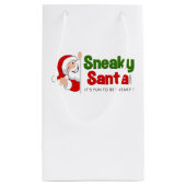 Kleine Sneaky Santa Gift-tas Klein Cadeauzakje (Achterkant)