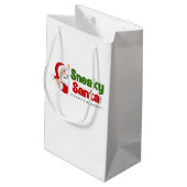 Kleine Sneaky Santa Gift-tas Klein Cadeauzakje (Achterkant Gekanteld)