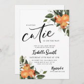 Kleine snee op weg naar Citrus Oranje Baby shower Kaart (Voorkant / Achterkant)