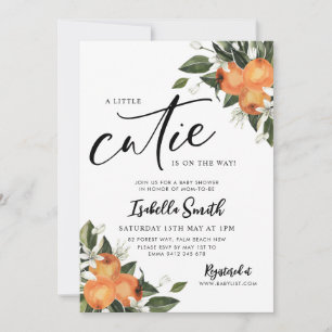Kleine snee op weg naar Citrus Oranje Baby shower Kaart