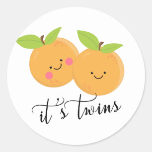 Kleine sneeuwkjes Het is Twins Favor Ronde Sticker