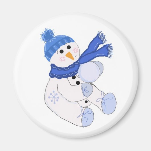 Kleine Sneeuwman Magneet (Voorkant)