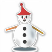 Kleine sneeuwpop sticker (Voorkant)