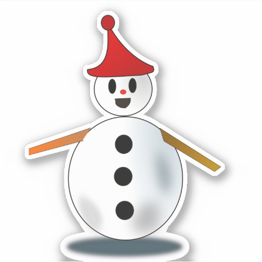 Kleine sneeuwpop sticker (Voorkant)