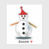 Kleine sneeuwpop sticker (Vel)