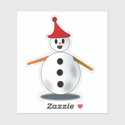 Kleine sneeuwpop sticker (Vel)