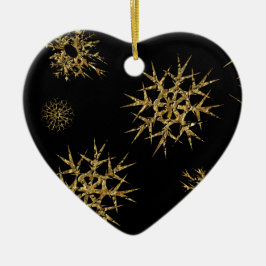 Kleine sneeuwschatten in de nacht keramisch ornament