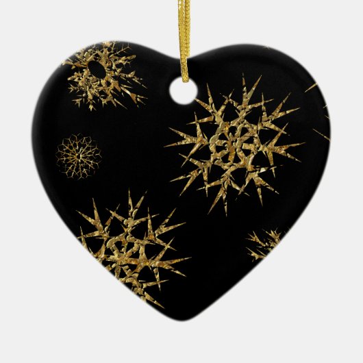 Kleine sneeuwschatten in de nacht keramisch ornament (Voorkant)