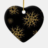 Kleine sneeuwschatten in de nacht keramisch ornament (Achterkant)