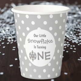 Kleine Sneeuwvlok 1e Verjaardag Papieren Bekers