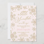 kleine sneeuwvlok baby shower Meisje uitnodiging (Voorkant)