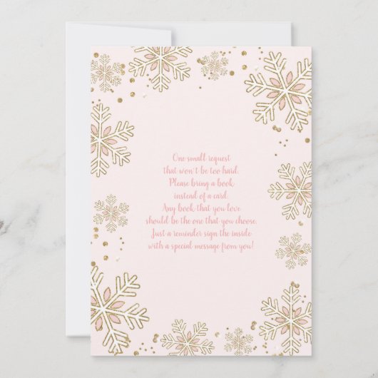 kleine sneeuwvlok baby shower Meisje uitnodiging (Achterkant)