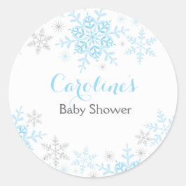 Kleine Sneeuwvlok Baby shower Ronde Sticker