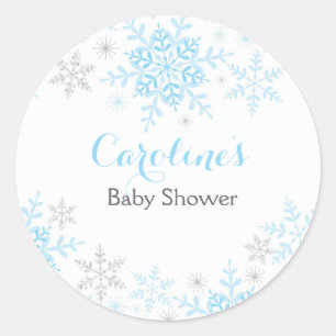 Kleine Sneeuwvlok Baby shower Ronde Sticker