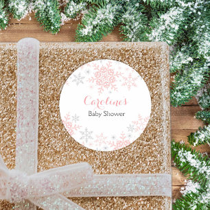 Kleine Sneeuwvlok Baby shower Ronde Sticker