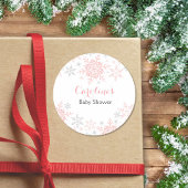 Kleine Sneeuwvlok Baby shower Ronde Sticker