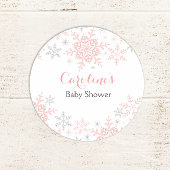 Kleine Sneeuwvlok Baby shower Ronde Sticker