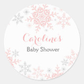 Kleine Sneeuwvlok Baby shower Ronde Sticker (Voorkant)