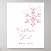 Kleine Sneeuwvlok Baby Shower Tafelbord Poster (Voorkant)