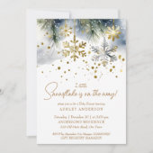 Kleine sneeuwvlok boho winter baby shower kaart (Voorkant)