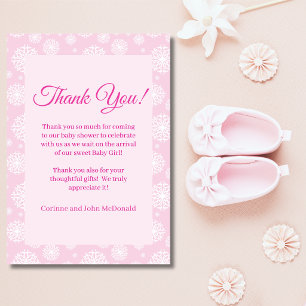 Kleine sneeuwvlok delicate roze meisje baby shower